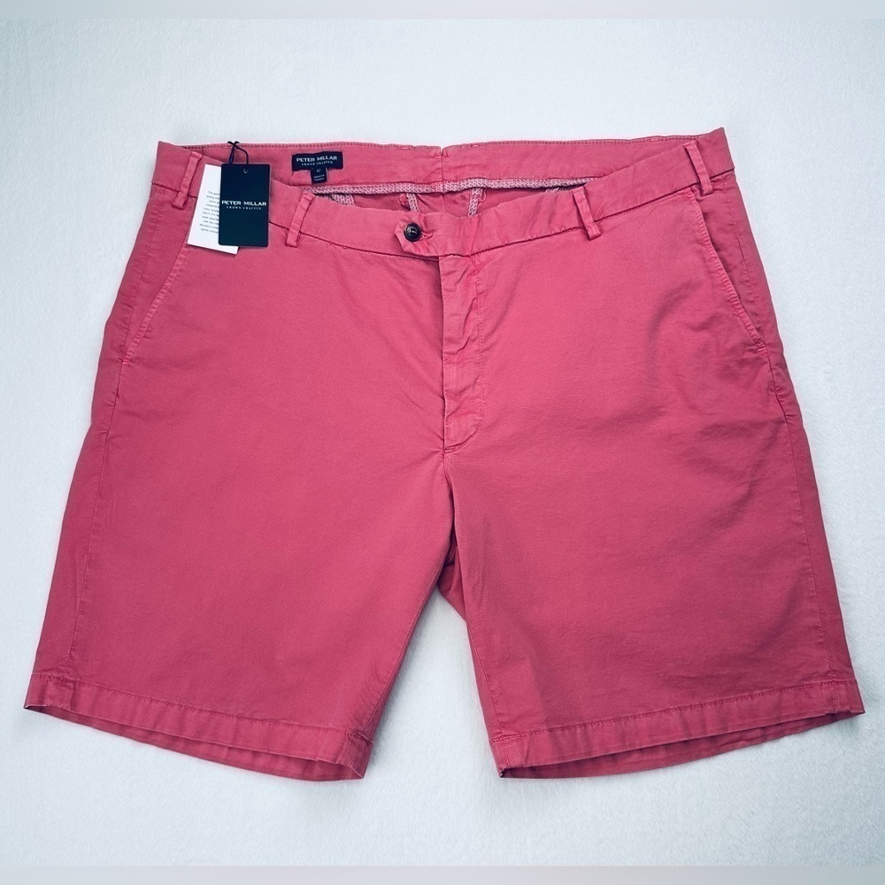 Peter Millar Crown Crafted Men’s Concord Garment Dyed Golf Shorts Pink, 42W, NWT